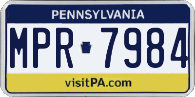 PA license plate MPR7984