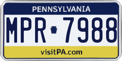 PA license plate MPR7988