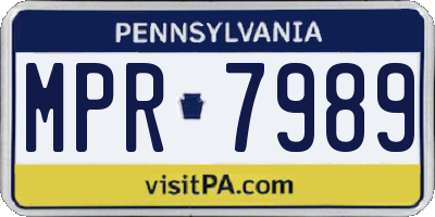 PA license plate MPR7989