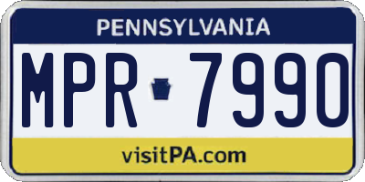 PA license plate MPR7990