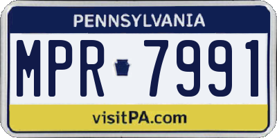 PA license plate MPR7991