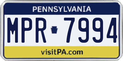 PA license plate MPR7994