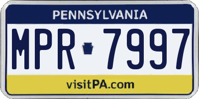 PA license plate MPR7997