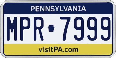 PA license plate MPR7999