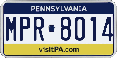 PA license plate MPR8014