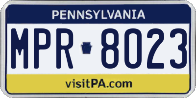 PA license plate MPR8023