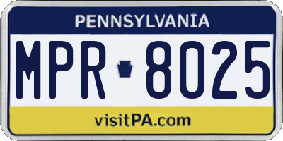 PA license plate MPR8025