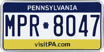 PA license plate MPR8047
