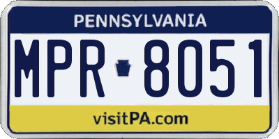 PA license plate MPR8051