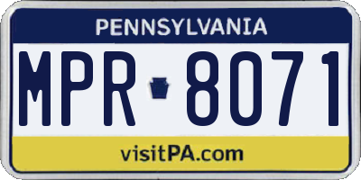 PA license plate MPR8071
