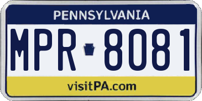 PA license plate MPR8081