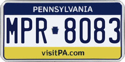PA license plate MPR8083