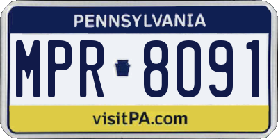 PA license plate MPR8091