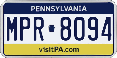 PA license plate MPR8094