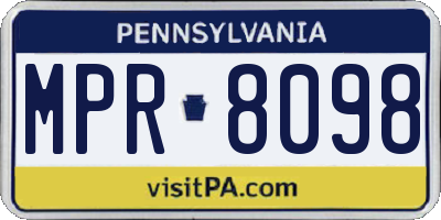 PA license plate MPR8098