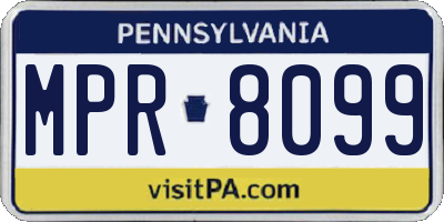 PA license plate MPR8099