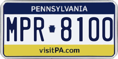 PA license plate MPR8100