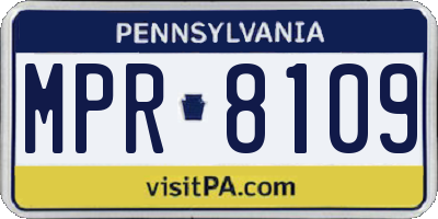 PA license plate MPR8109