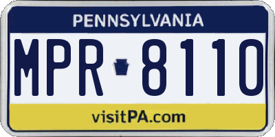 PA license plate MPR8110