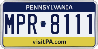PA license plate MPR8111