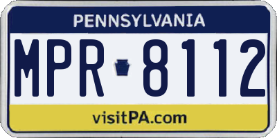 PA license plate MPR8112