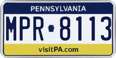 PA license plate MPR8113