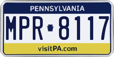 PA license plate MPR8117