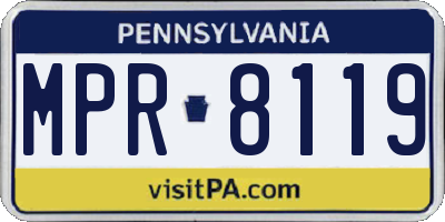 PA license plate MPR8119
