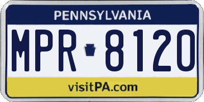 PA license plate MPR8120