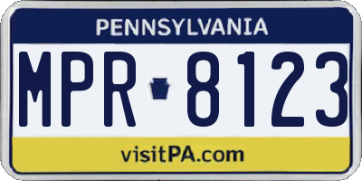 PA license plate MPR8123