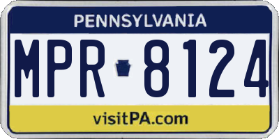 PA license plate MPR8124