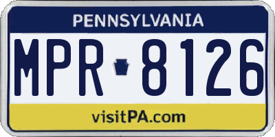 PA license plate MPR8126