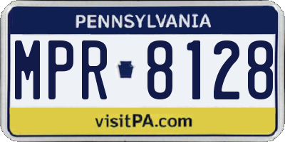 PA license plate MPR8128