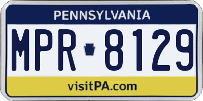 PA license plate MPR8129