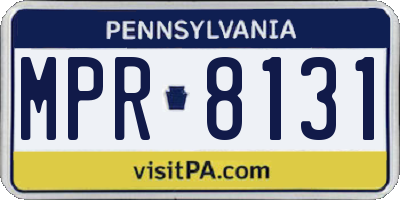 PA license plate MPR8131