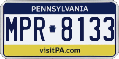 PA license plate MPR8133
