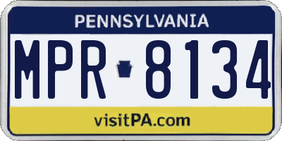 PA license plate MPR8134
