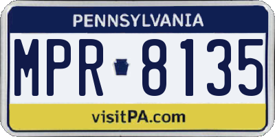 PA license plate MPR8135