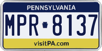 PA license plate MPR8137