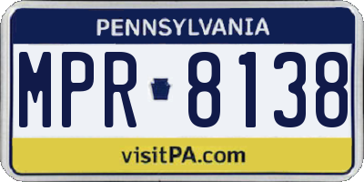 PA license plate MPR8138
