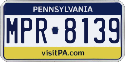 PA license plate MPR8139