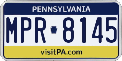PA license plate MPR8145