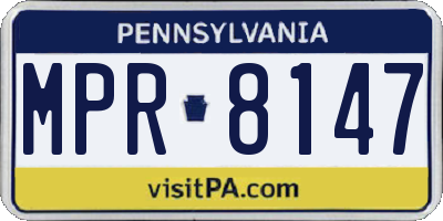 PA license plate MPR8147