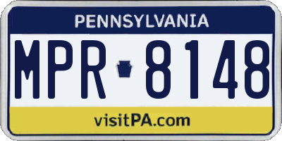 PA license plate MPR8148