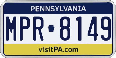 PA license plate MPR8149
