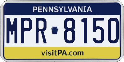 PA license plate MPR8150