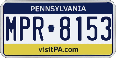 PA license plate MPR8153