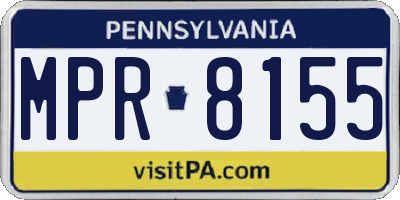 PA license plate MPR8155