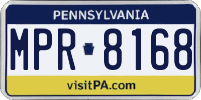 PA license plate MPR8168