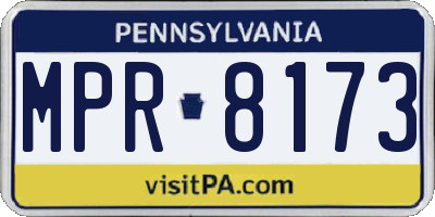 PA license plate MPR8173